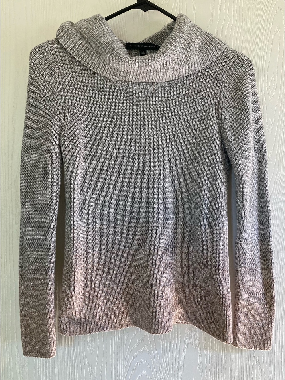 White House Black Market Silver Gray Cowl Neck Sweater